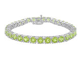19.50 Carat (ctw) Peridot Bracelet in Sterling Silver (7.25 Inches)
